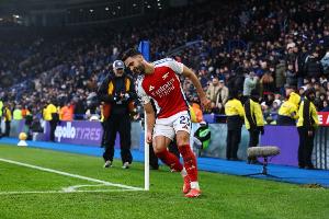 自出任阿森纳中锋以来梅里诺英超已进4球，同期仅次于萨拉赫