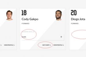 ❤️利物浦官网仍保留若塔资料，仅有简介没有数据和球衣购买选项